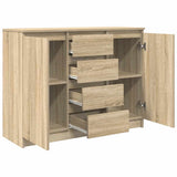Sideboard with Drawers Sonoma Oak 100.5x35x76 cm Engineered Wood - 45-Degree Angle