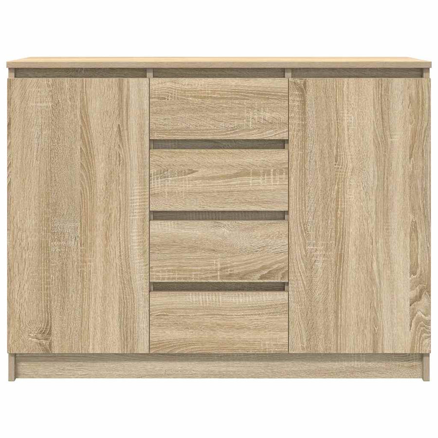 Sideboard with Drawers Sonoma Oak 100.5x35x76cm Engineered Wood