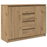 Sideboard with Drawers Artisan Oak 100.5x35x76 cm Engineered Wood - Front View