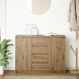 Sideboard with Drawers Artisan Oak 100.5x35x76 cm Engineered Wood - Side View