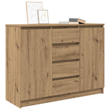 Sideboard with Drawers Artisan Oak 100.5x35x76 cm Engineered Wood - Top-Down View