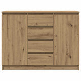 Sideboard with Drawers Artisan Oak 100.5x35x76 cm Engineered Wood - Rear View