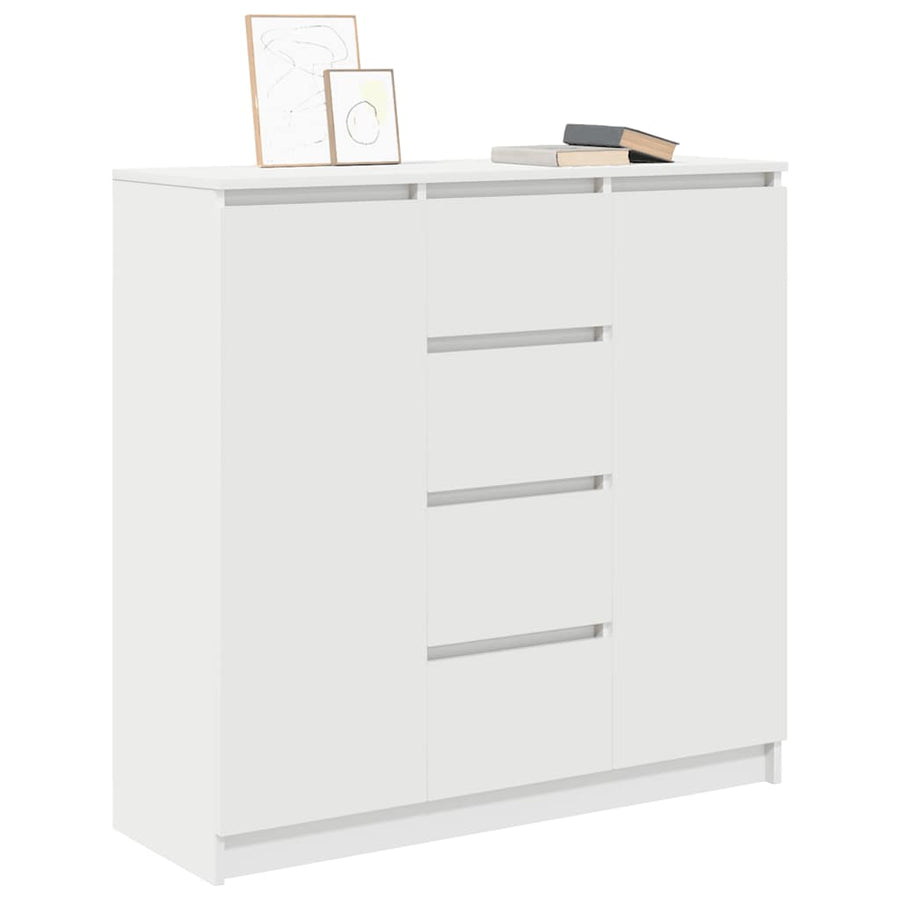 Sideboard with Drawers White 100.5x35x98.5 cm Engineered Wood