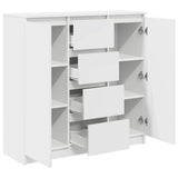 Sideboard with Drawers White 100.5x35x98.5 cm Engineered Wood - 45-Degree Angle