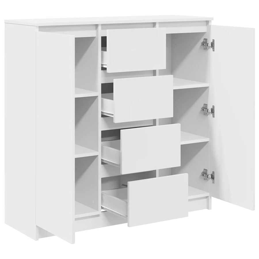 Sideboard with Drawers White 100.5x35x98.5 cm Engineered Wood