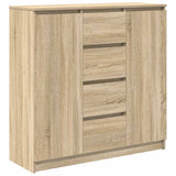 Sideboard with Drawers Sonoma Oak 100.5x35x98.5 cm Engineered Wood - Front View