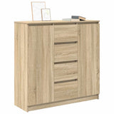 Sideboard with Drawers Sonoma Oak 100.5x35x98.5 cm Engineered Wood - Top-Down View