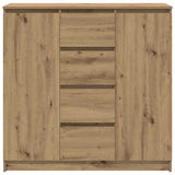 Sideboard with Drawers Artisan Oak 100.5x35x98.5 cm Engineered Wood - Rear View