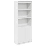 Highboard White 70x35x180 cm Engineered Wood - Front View