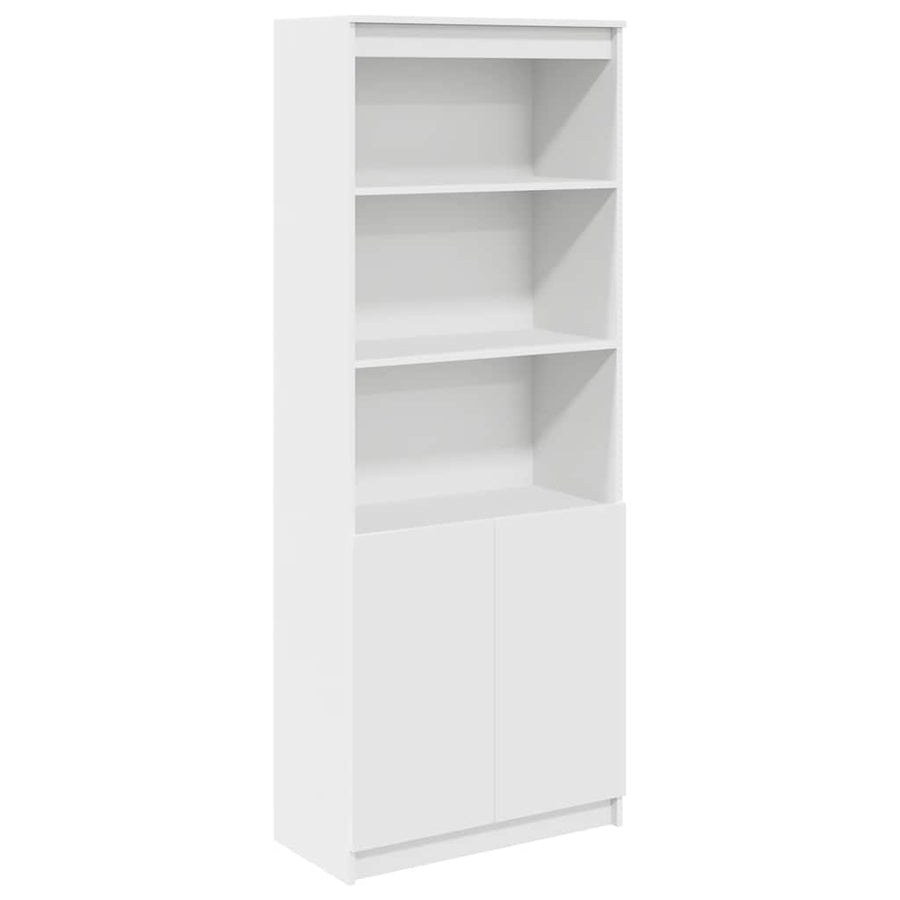 Highboard White 70x35x180 cm Engineered Wood
