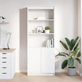Highboard White 70x35x180 cm Engineered Wood - Side View
