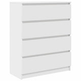 Sideboard White 80x35x99 cm Engineered Wood - Front View