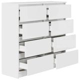 Sideboard White 100x35x99 cm Engineered Wood - 45-Degree Angle