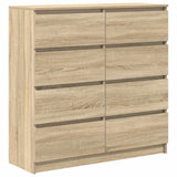 Sideboard Sonoma Oak 100x35x99 cm Engineered Wood - Front View