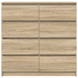 Sideboard Sonoma Oak 100x35x99 cm Engineered Wood - Rear View