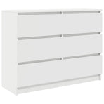 Sideboard White 100x35x76 cm Engineered Wood