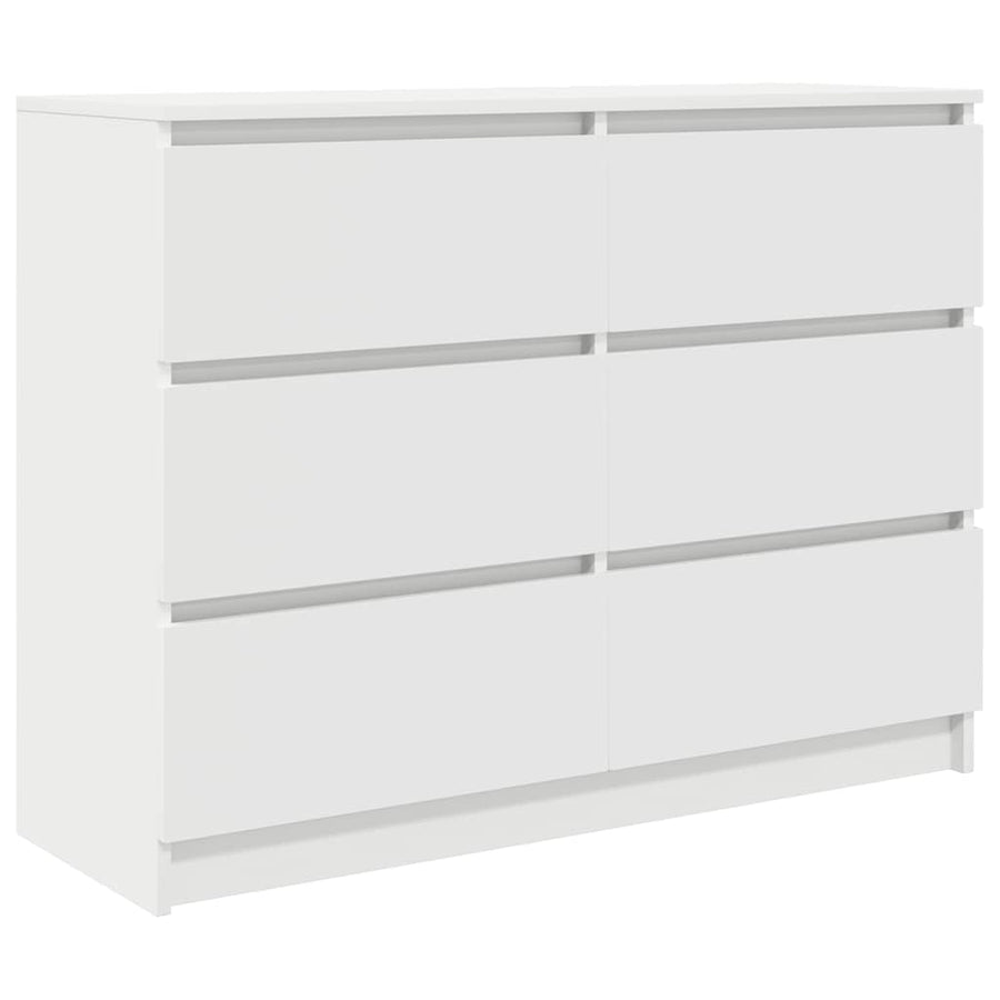 Sideboard White 100x35x76 cm Engineered Wood
