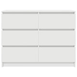 Sideboard White 100x35x76 cm Engineered Wood - Rear View