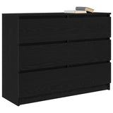 Sideboard Black Oak 100x35x76 cm Engineered Wood - Top-Down View