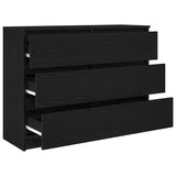 Sideboard Black Oak 100x35x76 cm Engineered Wood - 45-Degree Angle