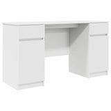 Desk with Drawer White 140 x 49 x 76 cm Engineered wood - Front View