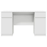 Desk with Drawer White 140 x 49 x 76 cm Engineered wood - Close-Up Angle