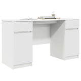 Desk with Drawer White 140 x 49 x 76 cm Engineered wood - Side View