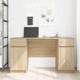 Desk with Drawer Sonoma oak 140 x 49 x 76 cm Engineered wood - Top-Down View