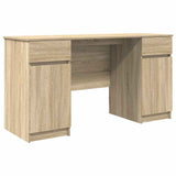 Desk with Drawer Sonoma oak 140 x 49 x 76 cm Engineered wood - Front View