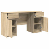 Desk with Drawer Sonoma oak 140 x 49 x 76 cm Engineered wood - 45-Degree Angle
