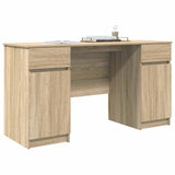 Desk with Drawer Sonoma oak 140 x 49 x 76 cm Engineered wood