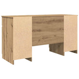 Desk with Drawer Artisan oak 140 x 49 x 76 cm Engineered wood - Rear View