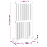 Privacy Screen Brown 79,5 x 50 x 150 cm Solid Acacia Wood - Rear View