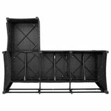 Reclining Garden Sofa with Cushions L-shaped Black Poly Rattan - Extra Image