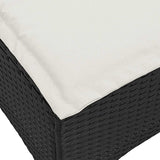 Reclining Garden Sofa with Cushions L-shaped Black Poly Rattan - Extra Image