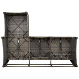 Reclining Garden Sofa with Cushions L-shaped Grey Poly Rattan - Extra Image