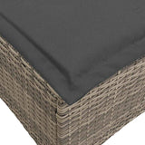Reclining Garden Sofa with Cushions L-shaped Grey Poly Rattan - Extra Image