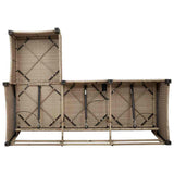Reclining Garden Sofa with Cushions L-shaped Beige Poly Rattan - Extra Image