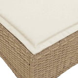 Reclining Garden Sofa with Cushions L-shaped Beige Poly Rattan - Extra Image