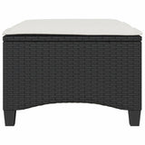 Garden Stools with Cushions 2 pcs Black 55x55x36 cm Poly Rattan - Top-Down View