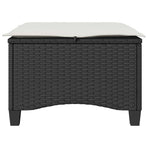 Garden Stools with Cushions 2 pcs Black 55x55x36 cm Poly Rattan