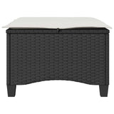 Garden Stools with Cushions 2 pcs Black 55x55x36 cm Poly Rattan - 45-Degree Angle