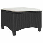 Garden Stools with Cushions 2 pcs Black 55x55x36 cm Poly Rattan
