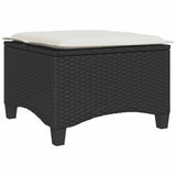 Garden Stools with Cushions 2 pcs Black 55x55x36 cm Poly Rattan - Rear View