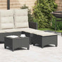 Garden Stools with Cushions 2 pcs Black 55x55x36 cm Poly Rattan