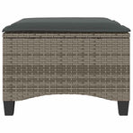 Garden Stools with Cushions 2 pcs Grey 55x55x36 cm Poly Rattan