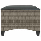 Garden Stools with Cushions 2 pcs Grey 55x55x36 cm Poly Rattan - Top-Down View