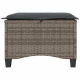 Garden Stools with Cushions 2 pcs Grey 55x55x36 cm Poly Rattan