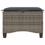 Garden Stools with Cushions 2 pcs Grey 55x55x36 cm Poly Rattan