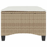 Garden Stools with Cushions 2 pcs Beige 55x55x36 cm Poly Rattan - Top-Down View